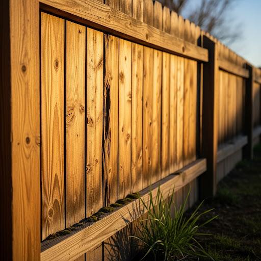 Close Up of Wood Fence Installation in Midvale