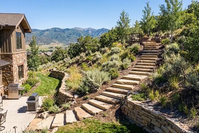 Stone Landscape Stairs in Park City, Utah