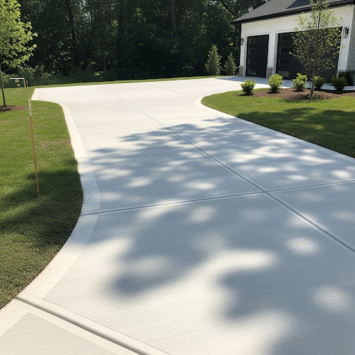 Beautiful Curved Concrete Driveway Installation in Midvale