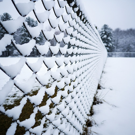 Chain Link Fence in the Snow